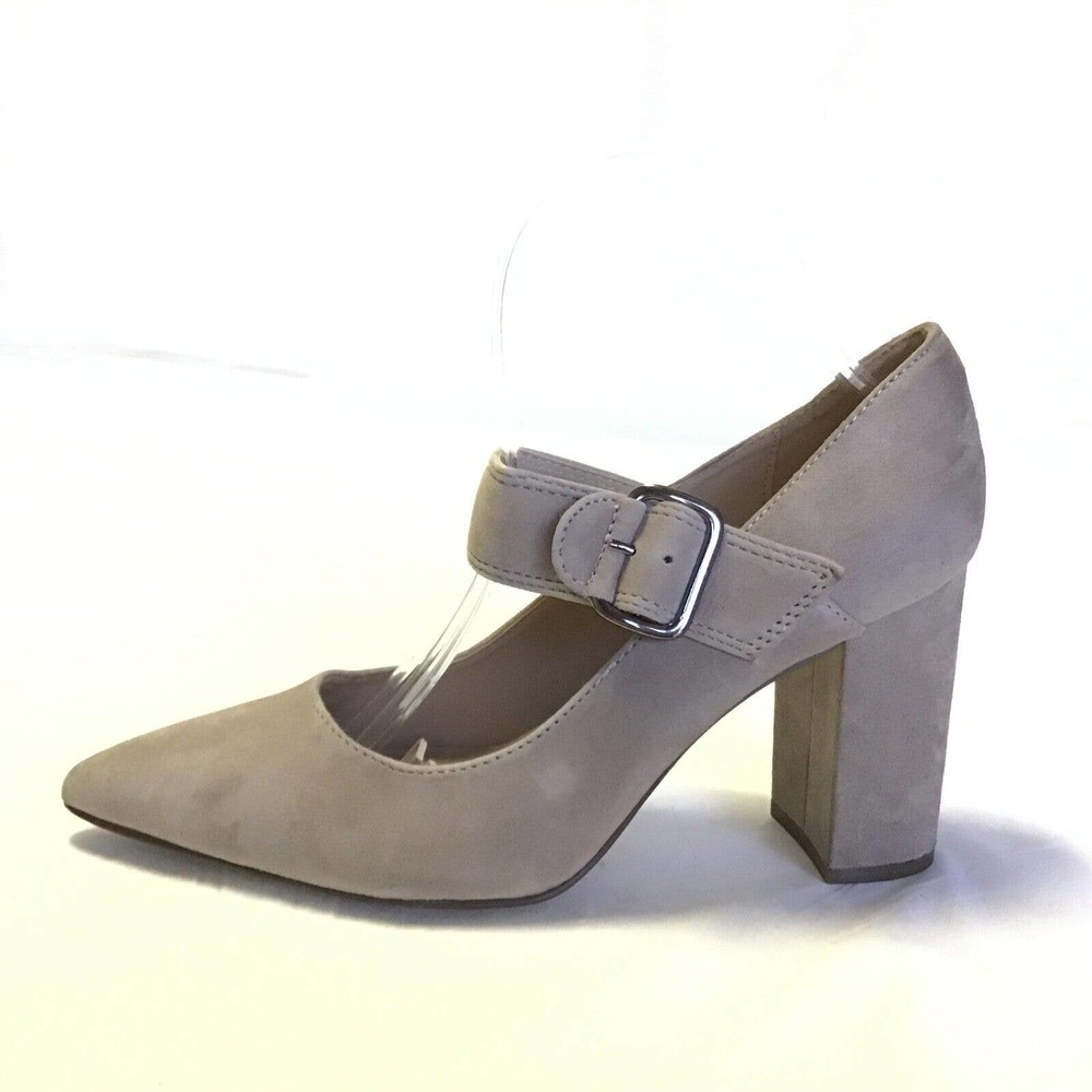 Tommy Hilfiger Ventur Suede Womens 9M Chunky Heels Tan Beige Silver Y2K Style